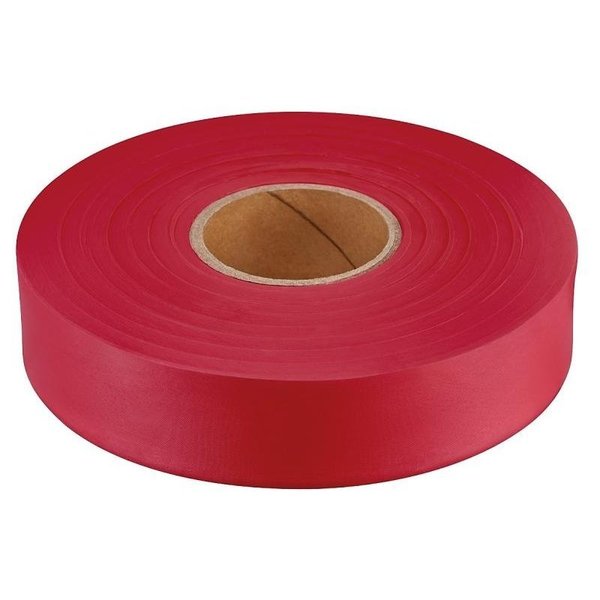 Empire Level Flagging Tape, 600 ft L, 1 in W, Red, Plastic 77-067